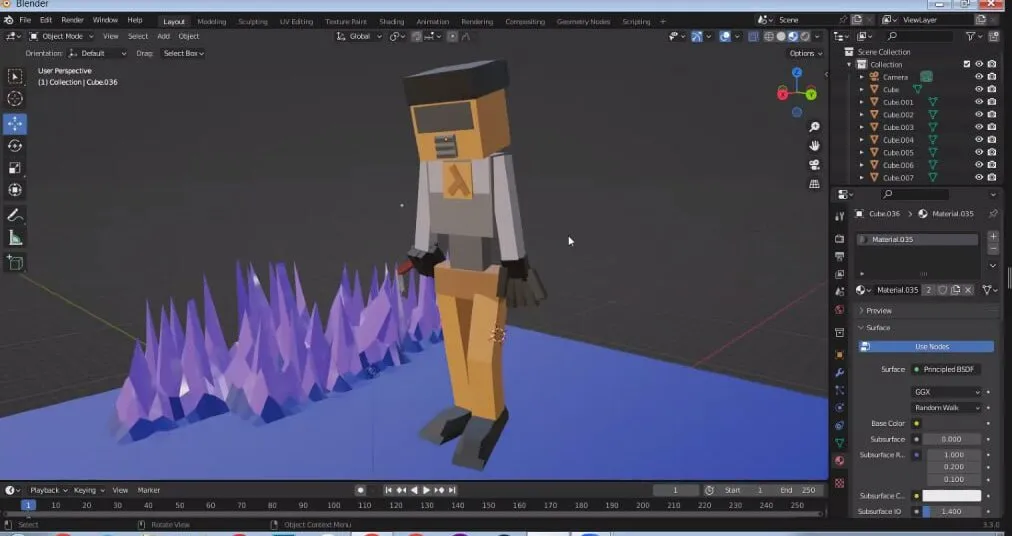3D-модель персонажа в Blender — работа ученика на занятии
